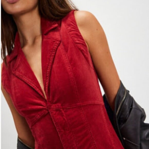 Free People NWOT CRVY Ring The Alarm Corduroy One-Piece - S (short) - Picture 3 of 17